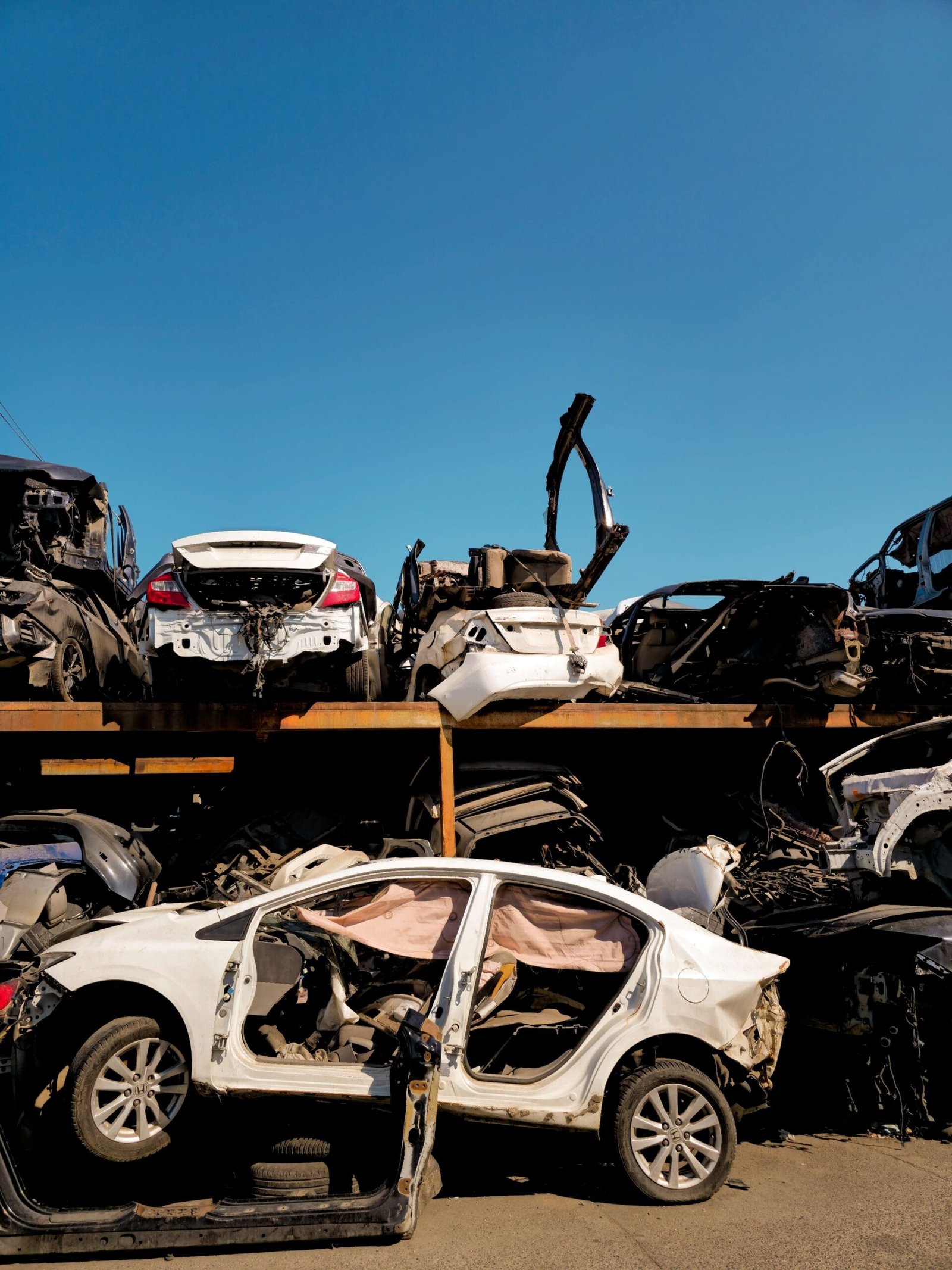 An automobile scrapyard.
