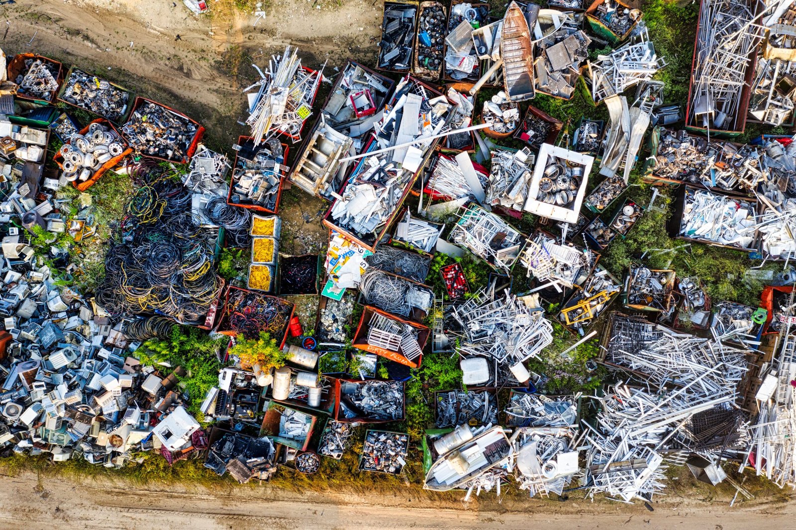 A steel scrapyard